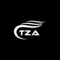 TZA letter logo design on black background.TZA creative initials letter logo concept.TZA letter design Royalty Free Stock Photo