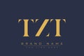 TZT abstract letter logo design Royalty Free Stock Photo