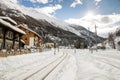 TÃ¤sch railway station. Zermatt, Switzerland Royalty Free Stock Photo