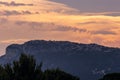 TÃÂªte de Chien Dog`s Head at sunset, near La Turbie and Principality of Monaco Royalty Free Stock Photo