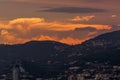 TÃÂªte de Chien Dog`s Head at sunset, near La Turbie and Principality of Monaco Royalty Free Stock Photo