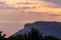 TÃÂªte de Chien Dog`s Head at sunset, near La Turbie and Principality of Monaco Royalty Free Stock Photo