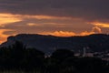 TÃÂªte de Chien Dog`s Head at sunset, near La Turbie and Principality of Monaco Royalty Free Stock Photo