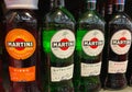 Close up of isolated Martini bottles in shelf of german supermarket