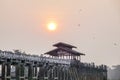 U Bein Bridge, Amarapura, Mandalay, Myanmar Royalty Free Stock Photo