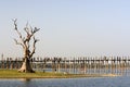 U Bein bridge in Amarapura in Myanmar Royalty Free Stock Photo