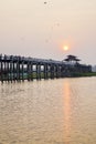 U Bein Bridge, Amarapura, Myanmar Royalty Free Stock Photo