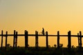 U bein bridge, burma Royalty Free Stock Photo