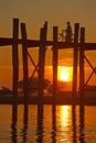 U Bein bridge, Mandalay, Myanmar Royalty Free Stock Photo