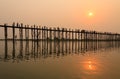 U-bein bridge,Myanmar Royalty Free Stock Photo