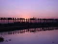 U-Bein Bridge in Myanmar at sunset