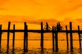 U Bein bridge in Myanmar Royalty Free Stock Photo