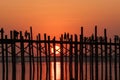 U bein bridge at sunset Amarapura ,Mandalay, Myanmar.