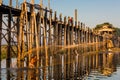 U Bein Bridge Taungthaman Lake Amarapura  Myanmar Royalty Free Stock Photo