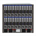 10u blade system with 16 slots - servers, 4 power supplies and a control unit. 19 `` rack mounting. Royalty Free Stock Photo