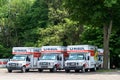 U haul trucks ready for rentals Royalty Free Stock Photo