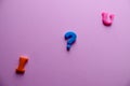 `u ? i` what do you think about me, word Close-up shot selective focus colorful, magnetic letters with romantic question for Royalty Free Stock Photo