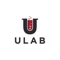 U letter and baker laboratory logo icon