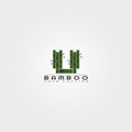U letter, Bamboo logo template, creative vector design for business corporate,nature, elements, illustration