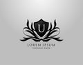 U Letter Logo. Inital U Majestic Shield design