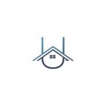 Roof Line Initial Letter U Building Logo