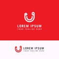 U letter smile logo design vector