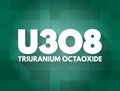 U3O8 - triuranium octaoxide acronym, concept background Royalty Free Stock Photo