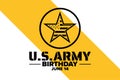 U.S. Army Birthday. June 14. Holiday concept. Template for background, banner, card, poster with text inscription