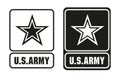 U.S.ARMY and five-pointed star. Military Insignia Symbol, Badge, Label