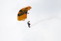 U.S. Army Golden Knights Parachute Team demonstrates flying skills at the annual Rockford Airfest on June 7, 2014 in Rockford, IL
