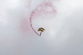 U.S. Army Golden Knights Parachute Team demonstrates flying skills at the annual Rockford Airfest on June 7, 2014 in Rockford, IL