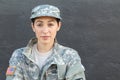 U.S. Army Soldier, Sergeant. Isolated close up showing stress, PTSD or sadness Royalty Free Stock Photo