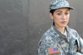 U.S. Army Soldier, Sergeant. Isolated close up showing stress, PTSD or sadness Royalty Free Stock Photo