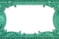 U.S. dollar border with empty transparent middle area Royalty Free Stock Photo