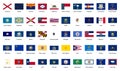 U.S.A. 50 federal states official flags