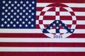 2021 U.S. flag with a Peace sign interwoven into its fabric