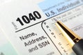 U.S. Income Tax Return form 1040. Royalty Free Stock Photo