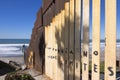 U.S. - Mexico border fence at the beach in Tijuana