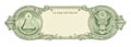 U.S. one dollar border with empty middle area. Clear one dollar reverse side banknote pattern for design purposes