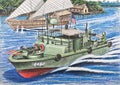 U.S. patrol boat inspections Vietnamese junks