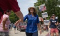 U.S. Rep. Tulsi Gabbard greets voters during the July 4 parade in Amherst, New Hampshire, USA, on July 4, 2019