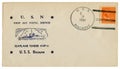 U.S.S. Biscayne, The USA - circa 1941: US historical envelope: cover with cachet first day postal service seaplane tender AVP 11,