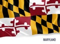 U.S. state Maryland flag. Royalty Free Stock Photo