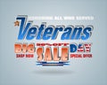 U.S. Veteran`s day, sales and commercial events