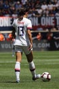 U.S. Women`s National Soccer Team captain Alex Morgan #13 in action during friendly game against Mexico