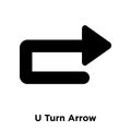 U Turn Arrow icon vector isolated on white background, logo concept of U Turn Arrow sign on transparent background, black filled Royalty Free Stock Photo