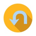 U turn icon, flat style