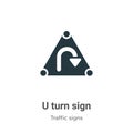 U turn sign vector icon on white background. Flat vector u turn sign icon symbol sign from modern traffic signs collection for