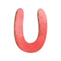 U - Watercolor letters.