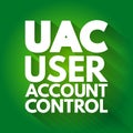 UAC - User Account Control acronym, technology concept background Royalty Free Stock Photo